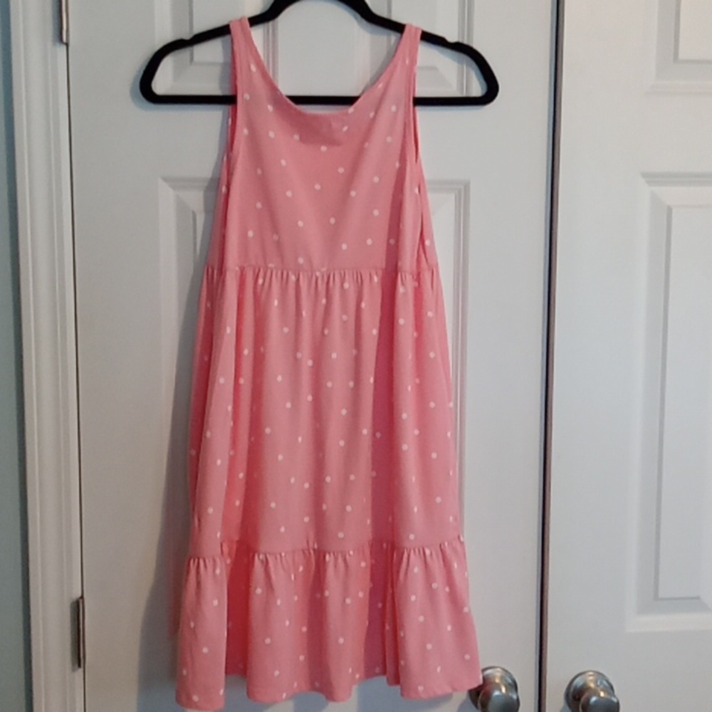 Old Navy Pink and White Polka Dot Kids Dress - Picture 3 of 6